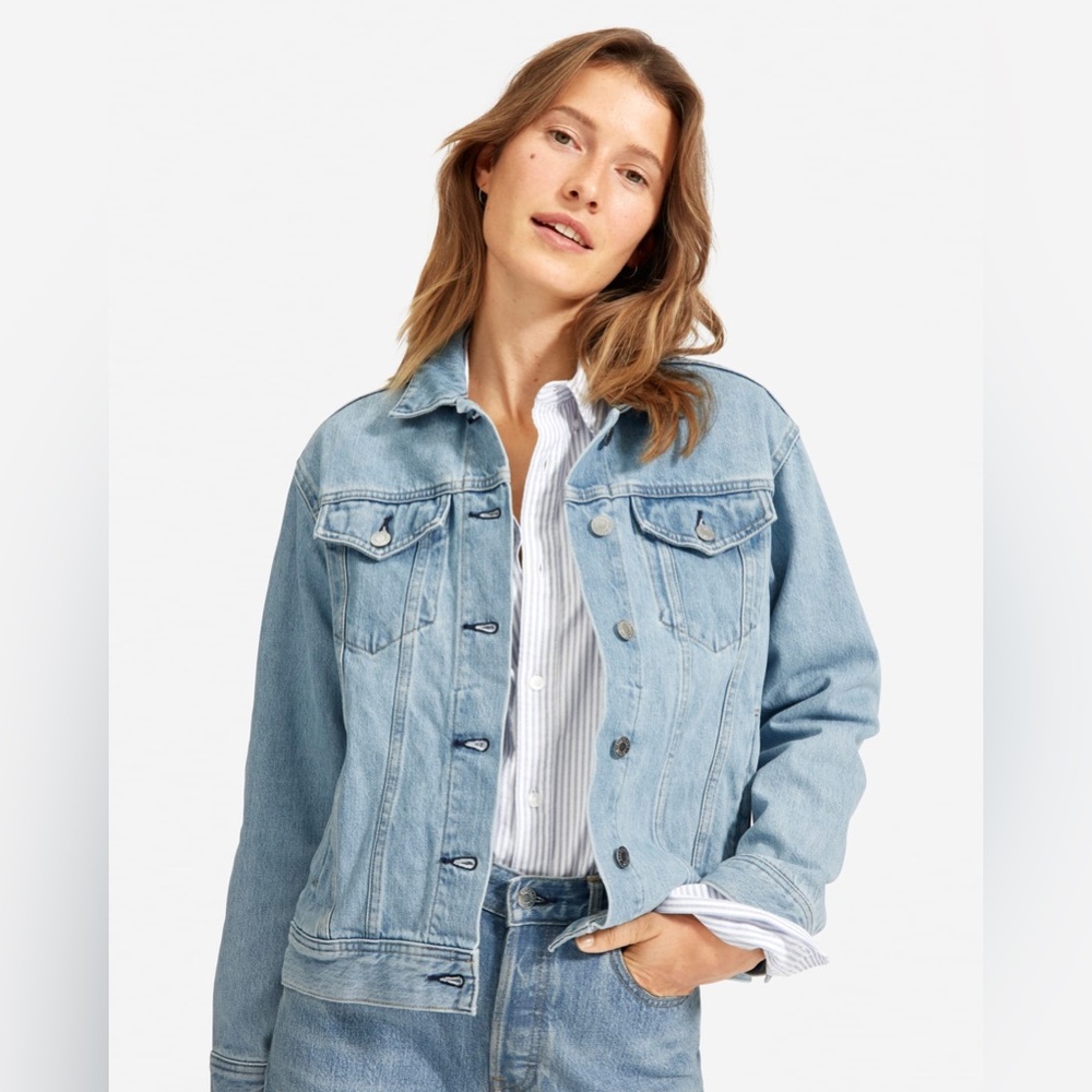 EVERLANE THE DENIM JACKET LIGHT BLUE WASH LARGE